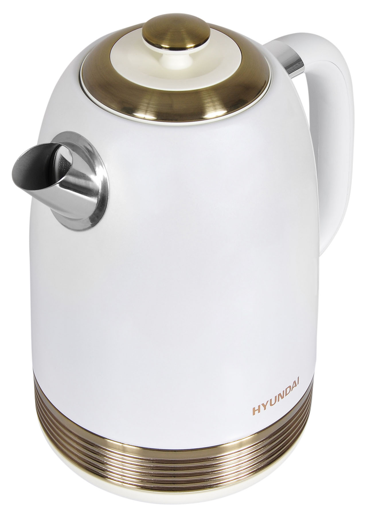 Чайник электрический Hyundai HYK-S4500 1.7л. 2200Вт жемчужный/золотистый корпус: металл/пластик