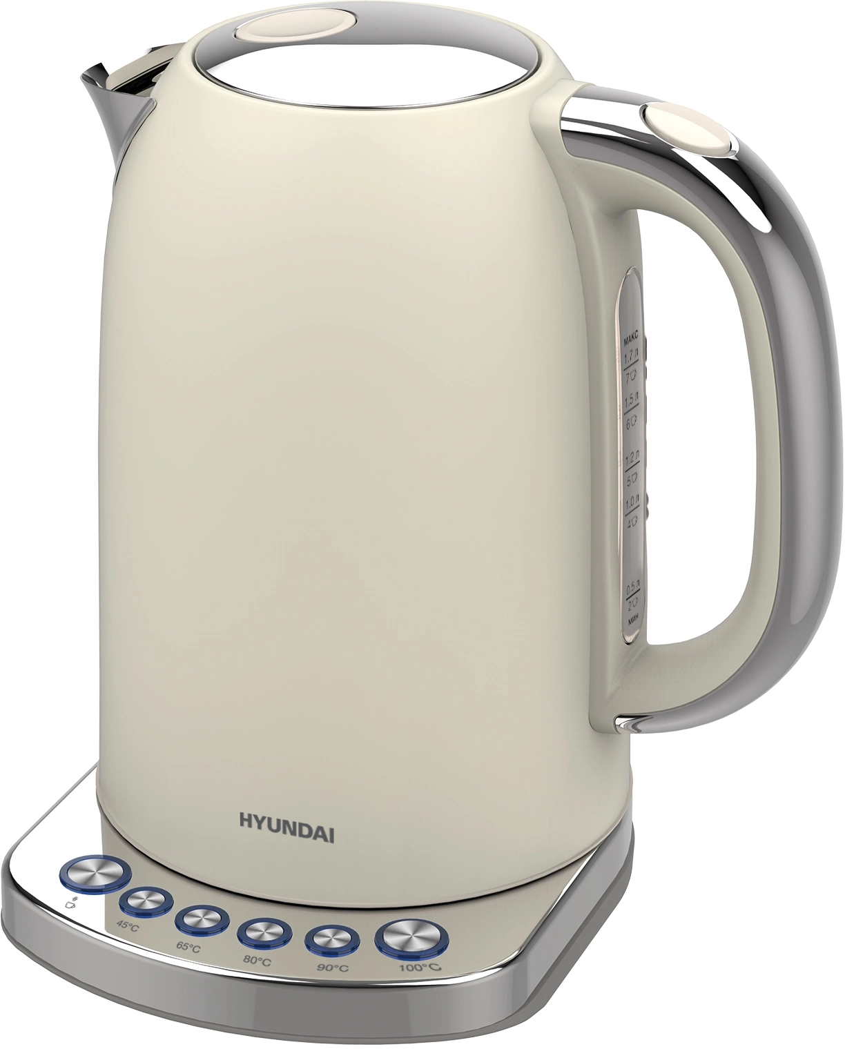 Чайник электрический Hyundai HYK-S5600 1.7л. 2200Вт кремовый/серебристый корпус: металл