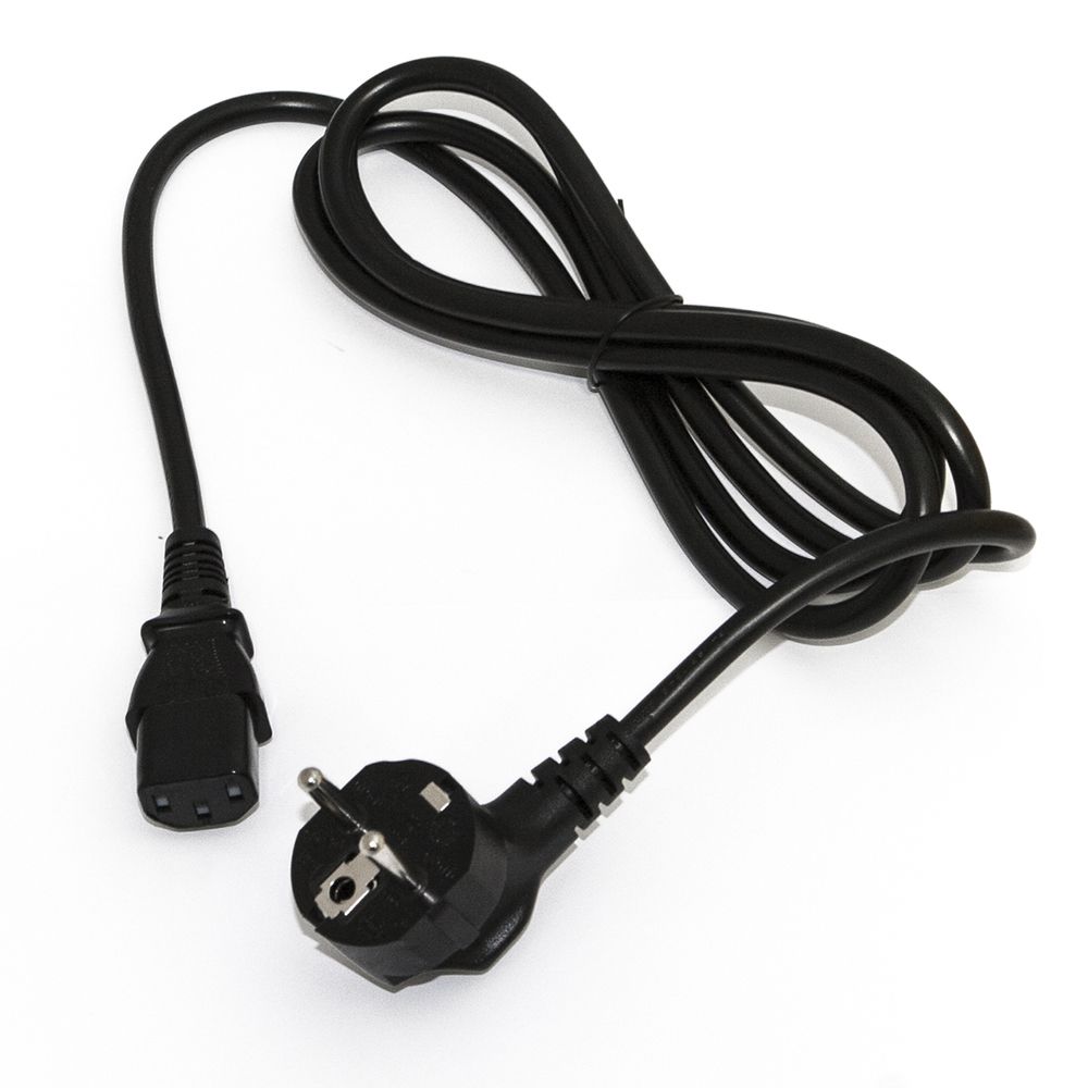 Кабель Hyperline Hyperline PWC-IEC13-SHM-0.5-BK Кабель питания компьютера (Schuko+C13) (3x0.75), 10A, угловая вилка