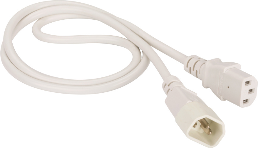 Шнур питания Lanmaster LAN-PP13/14-0.5-WH C13-С14 проводник.:3x0.75мм2 0.5м белый