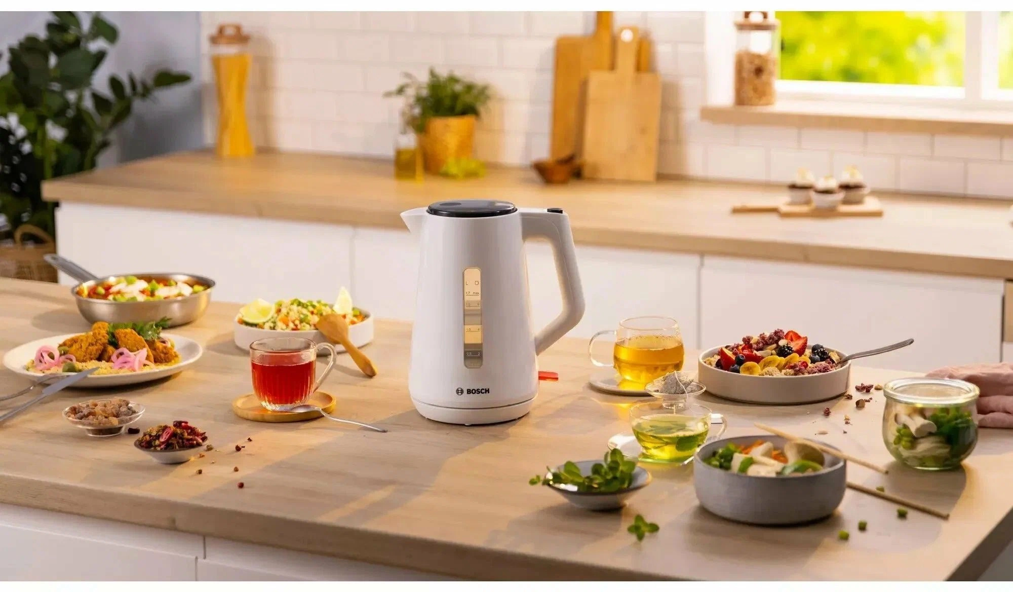 Чайник электрический Bosch TWK1M121 1.7л. 2400Вт белый корпус: пластик