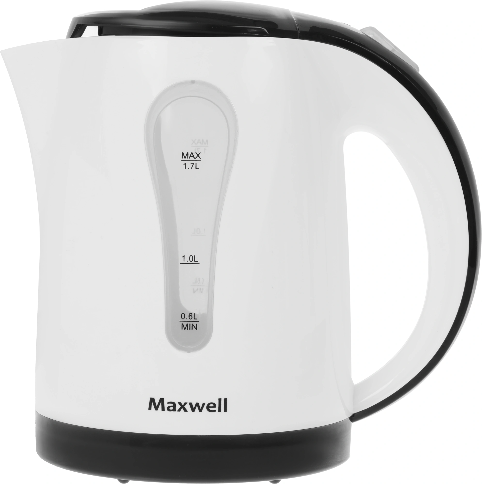 Чайник электрический Maxwell MW-1079 1.7л. 2200Вт белый/черный корпус: пластик