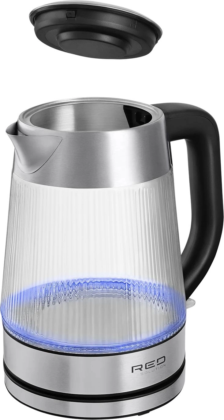 Чайник электрический Red Solution G121 1.8л. 2200Вт черный/серебристый корпус: стекло/металл/пластик