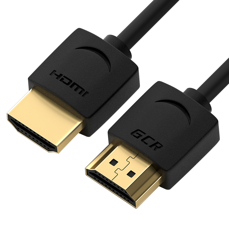 Greenconnect Кабель SLIM 0.2m HDMI 2.0, черный Slim, OD3.8mm, HDR 4:2:2, Ultra HD, 4K 60 fps 60Hz, 3D, AUDIO, 18.0 