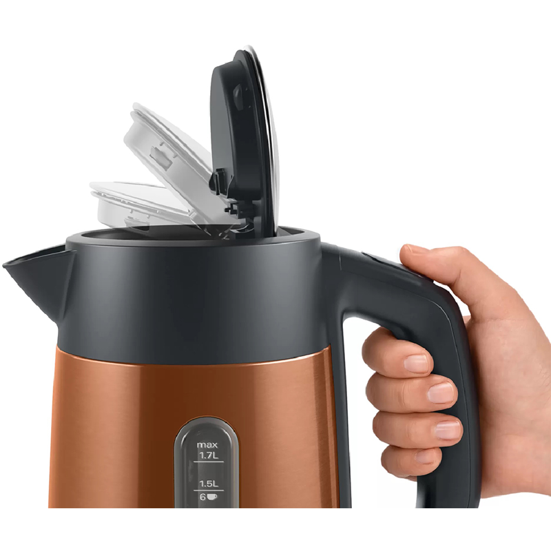 Чайник электрический Bosch TWK4P 1.7л. 2400Вт коричневый корпус: металл/пластик (TWK4P439)