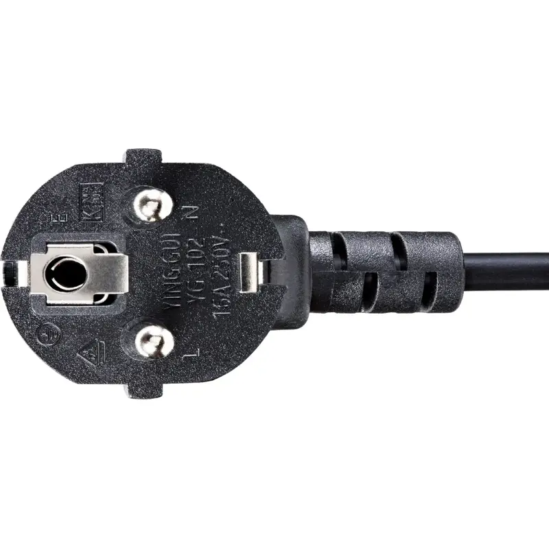 Кабель/ Кабель компьютер - розетка 220V EU (угловой) 3GX0,5mm2, 1,8m, медь, Telecom