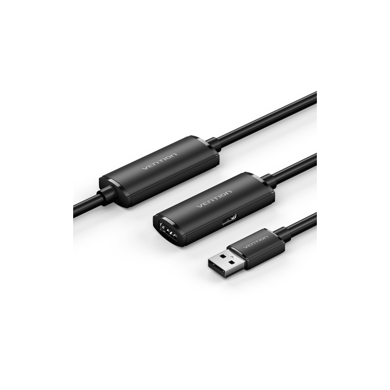 Активный кабель-удлинитель Vention USB 2.0 AM/AF с усилителем - 20м Черный