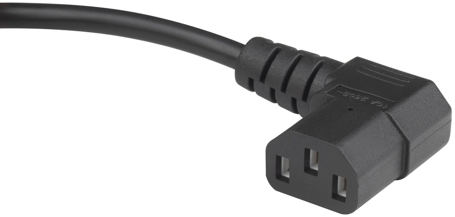 Кабель питания монитор-компьютер PWC-IEC13A-IEC14-1.8-BK   IEC320 C13 (угловая) - IEC320 C14 (3x0.75) 10A, прямая вилк