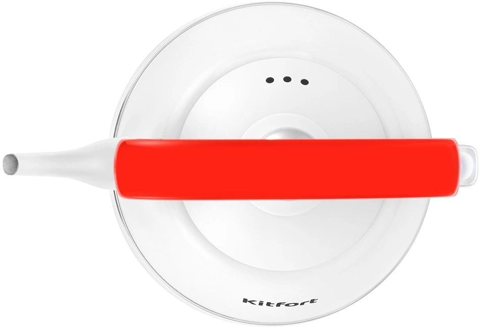 Чайник электрический Kitfort КТ-6793 1л. 1500Вт белый/красный корпус: металл