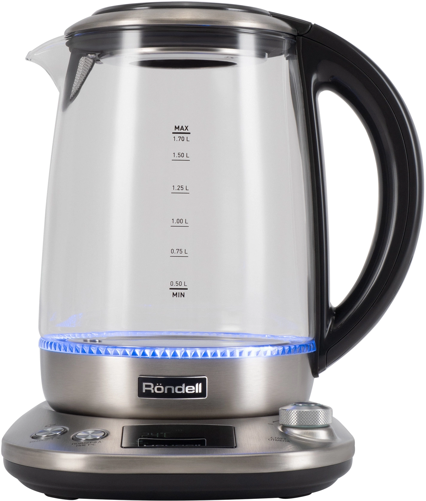 Чайник электрический Rondell RDE-1003 1.7л. 2200Вт корпус: стекло/металл