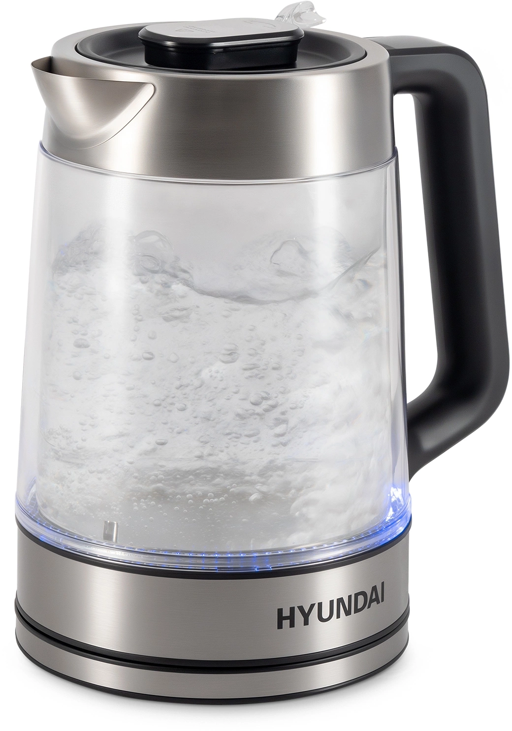 Чайник электрический Hyundai HYK-G5607 1.9л. 2200Вт черный/серебристый корпус: стекло