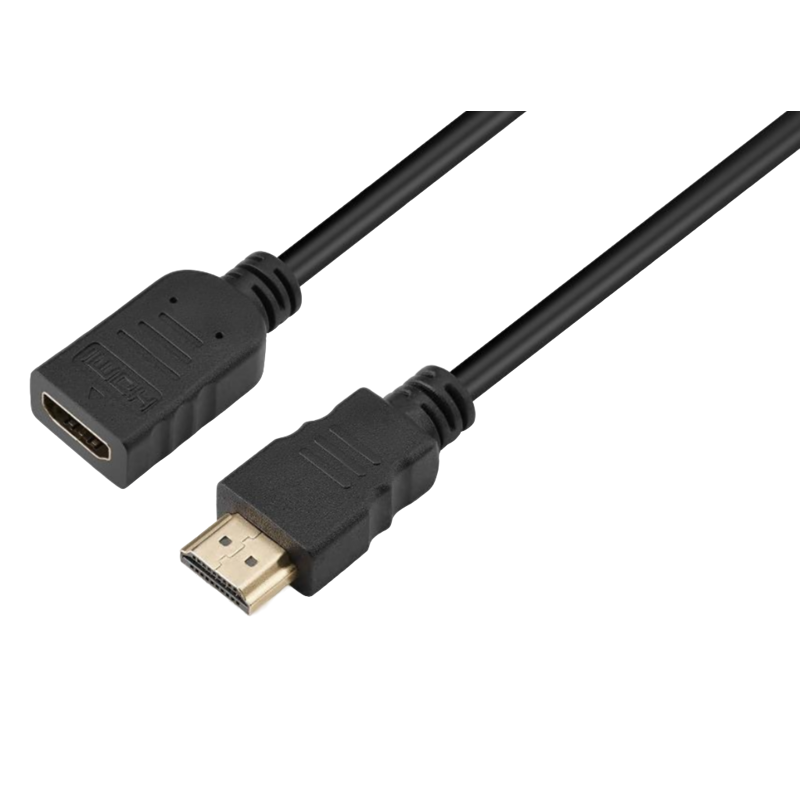 Кабель/ Кабель GoPower удлинитель HDMI 2.0 (m)-HDMI (f) 0.5м ПВХ черный Premium Zip-Lock c подвесом (1/250)