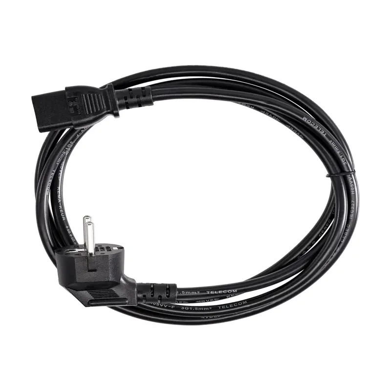 Кабель/ Кабель комп - розетка 220V EU (угловой) 3GX1,5mm2, 1,8m, медь, Telecom