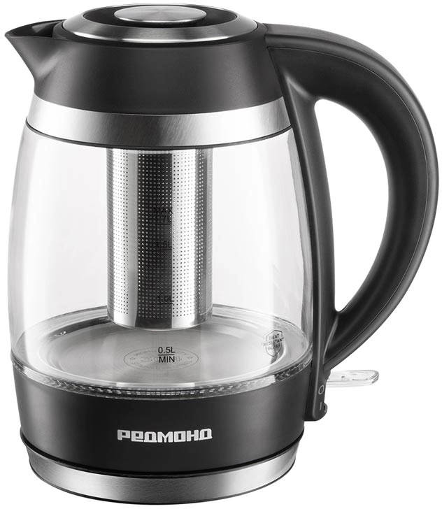 Чайник электрический Редмонд KG227 1.7л. 2200Вт черный корпус: пластик/стекло