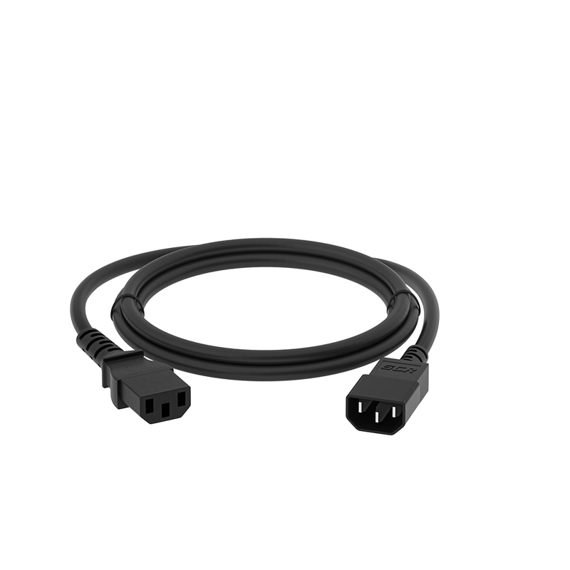 GCR Кабель питания удлинитель 10.0m, С13 - С14, черный, 3*0,75mm, GCR-54333