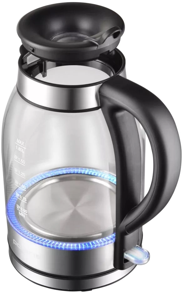 Чайник электрический Polaris PWK 1739CGL 1.8л. 2200Вт серебристый/черный корпус: стекло/металл