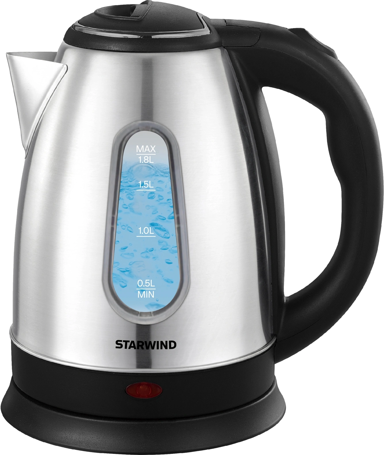 Чайник электрический Starwind SKS2100 1.8л. 1700Вт черный/прозрачный корпус: стекло