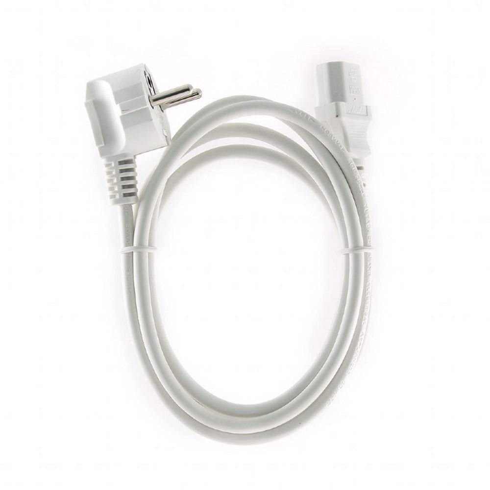 Кабель Cablexpert Кабель питания Cablexpert PC-186W-VDE, 1.8м, Schuko- C13, VDE, 10А, белый, с заземлением, пакет