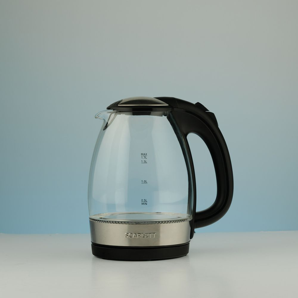 Чайник электрический Scarlett SC-EK27G91 1.7л. черный корпус: стекло/пластик (EK27G91)