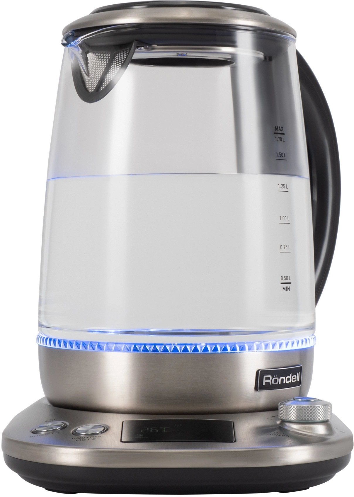 Чайник электрический Rondell RDE-1003 1.7л. 2200Вт корпус: стекло/металл