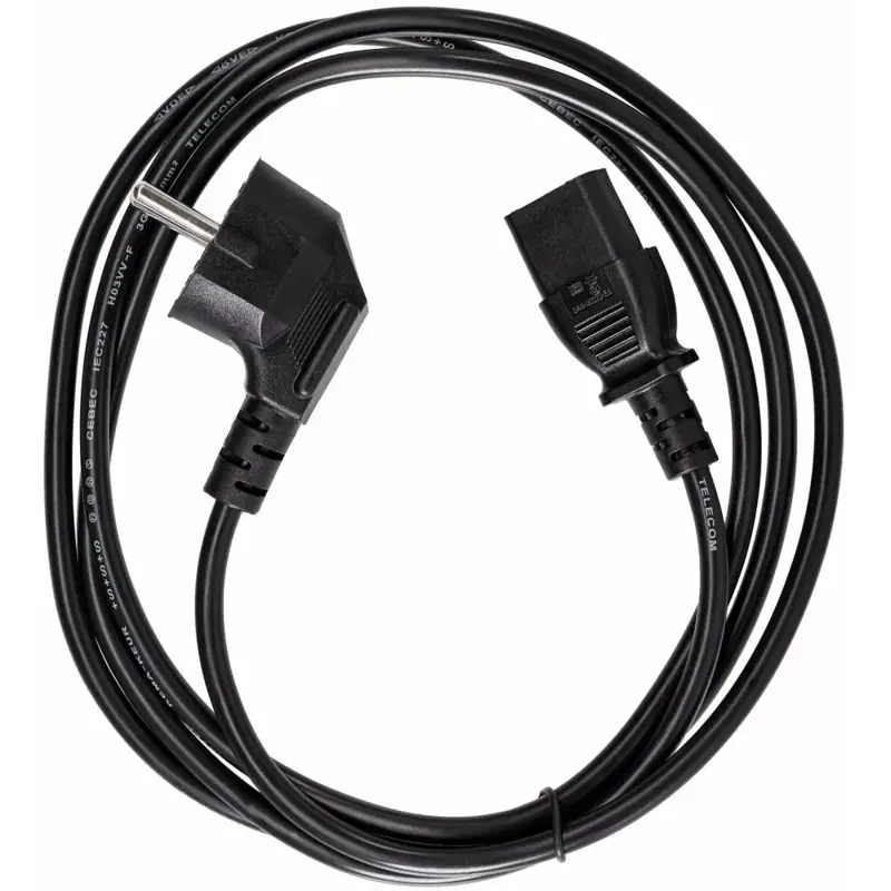 Кабель/ Кабель комп - розетка 220V EU (угловой) 3GX0,75mm2, 1,8m, медь, Telecom