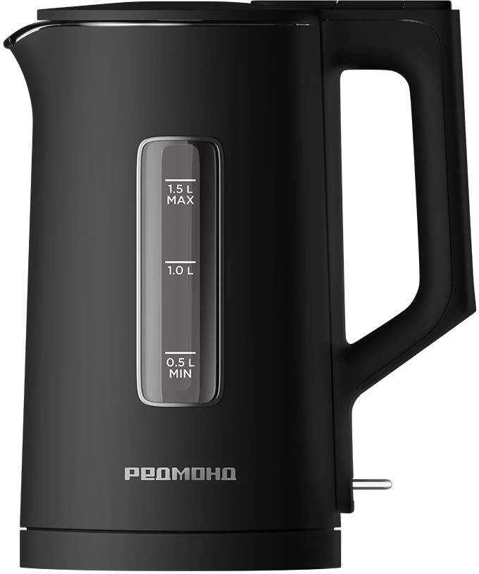 Чайник электрический Redmond KG255 1.5л. 1500Вт черный корпус: стекло