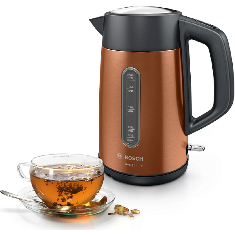Чайник электрический Bosch TWK4P 1.7л. 2400Вт коричневый корпус: металл/пластик (TWK4P439)