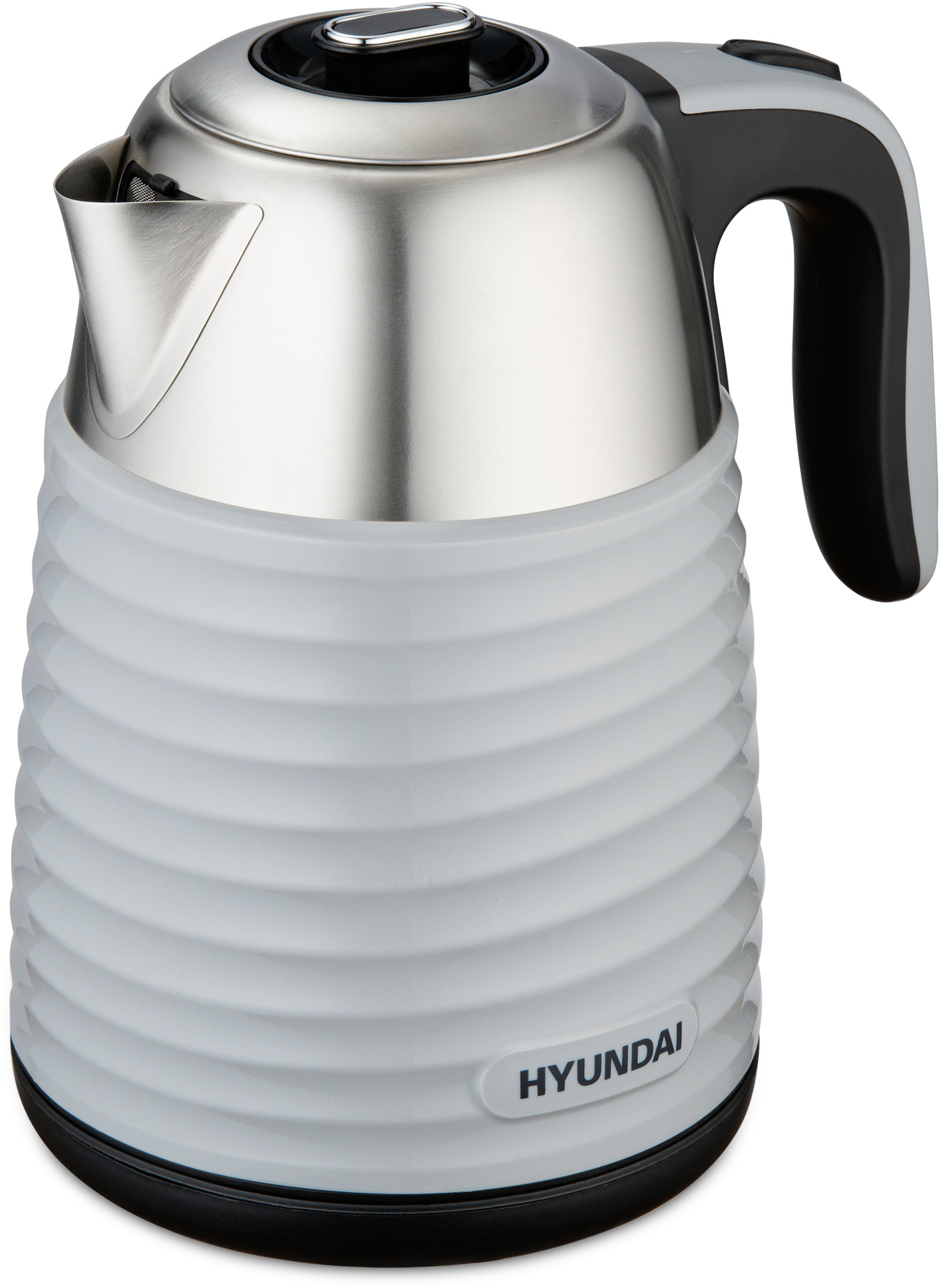 Чайник электрический Hyundai HYK-S4804 1.7л. 2200Вт серый/черный корпус: металл