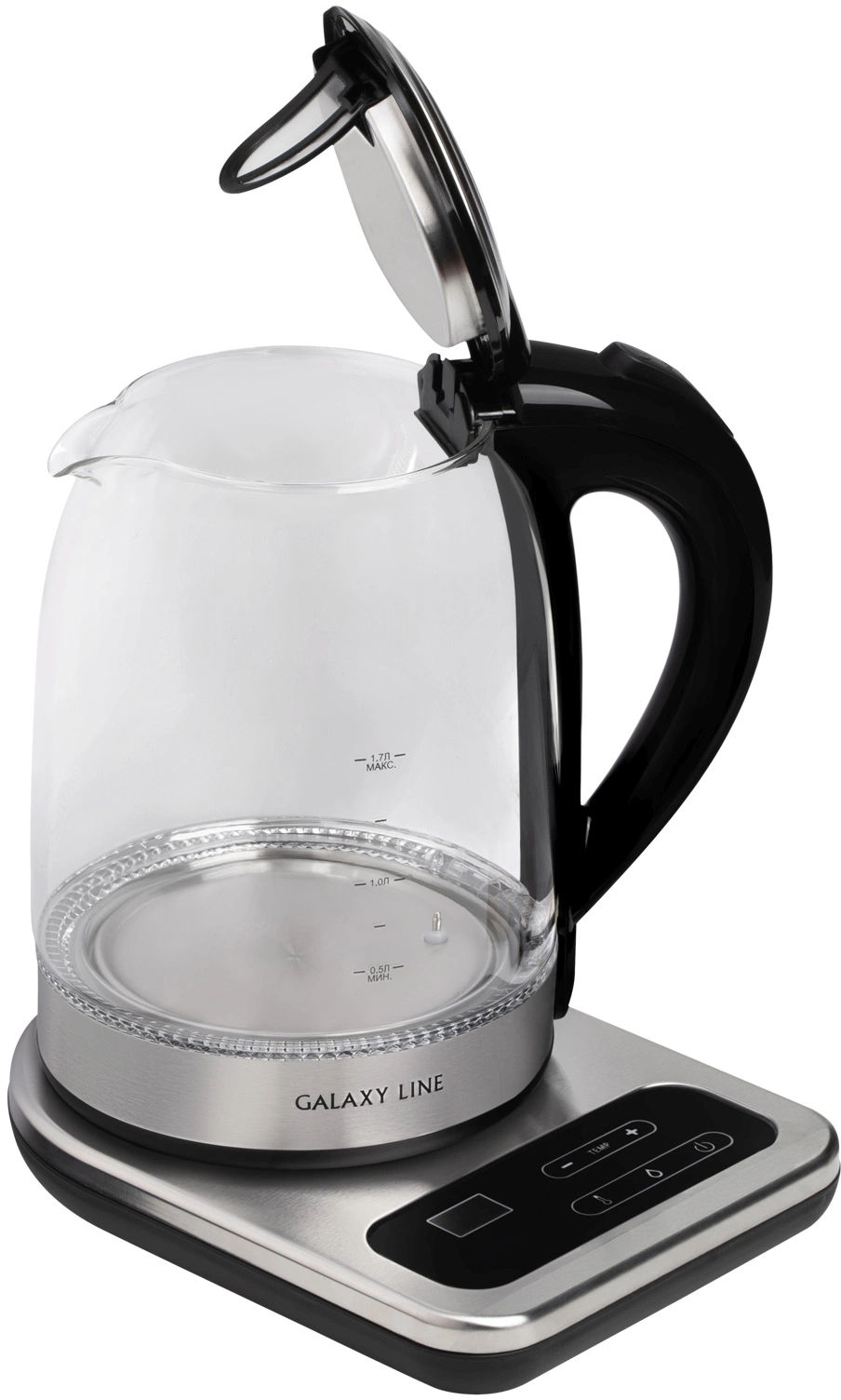 Чайник электрический Galaxy Line GL 0593 1.7л. 2200Вт прозрачный корпус: стекло/металл/пластик (7010105930)