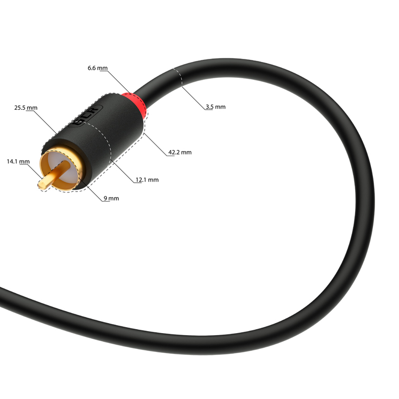 GCR Кабель 1.5m видео-аудио 3 х RCA / 3 х RCA, GOLD, черный, GCR-51820