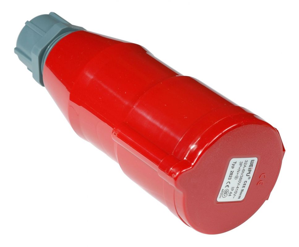 Вилка Lanmaster LAN-IEC-309-32A3P/M красный