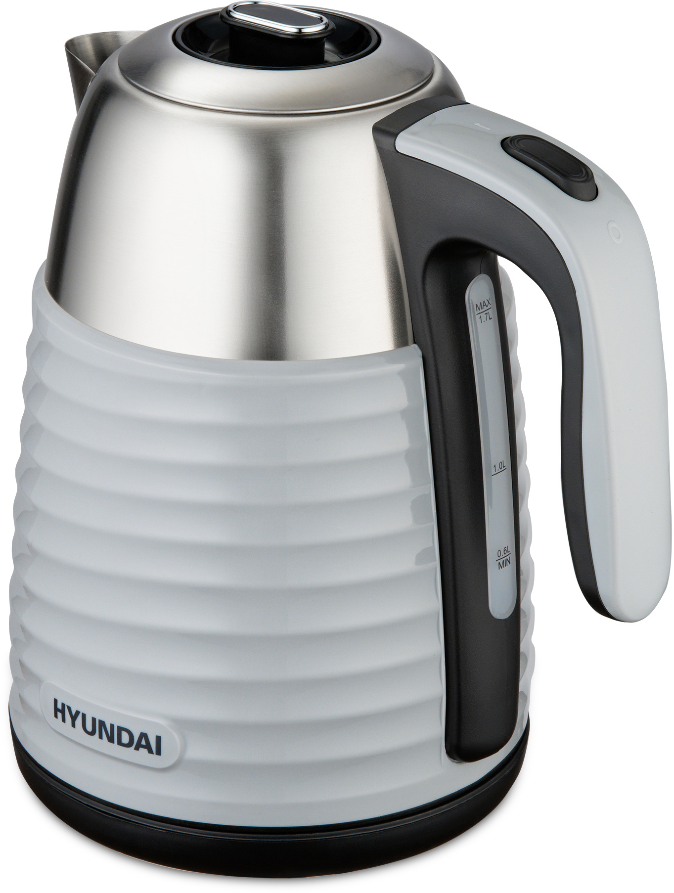 Чайник электрический Hyundai HYK-S4804 1.7л. 2200Вт серый/черный корпус: металл