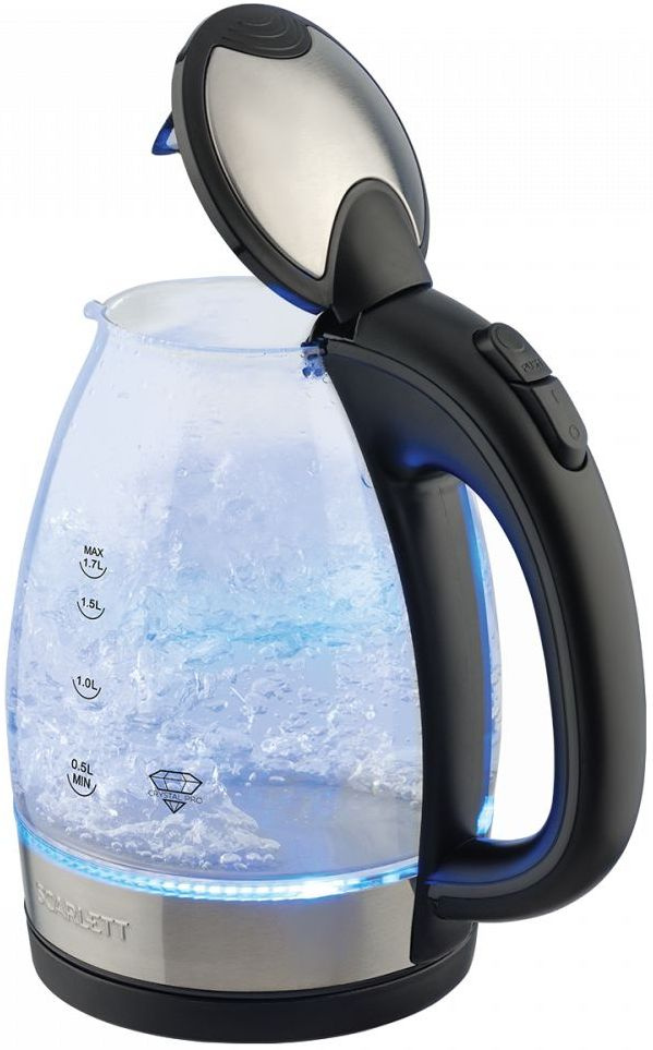 Чайник электрический Scarlett SC-EK27G91 1.7л. черный корпус: стекло/пластик (EK27G91)