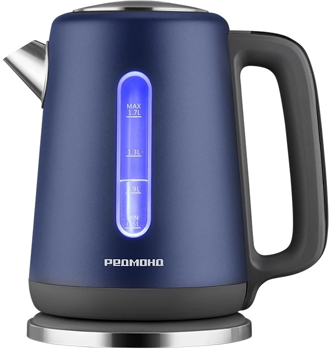 Чайник электрический Redmond KM238 1.7л. 2200Вт синий корпус: нерж.сталь/пластик