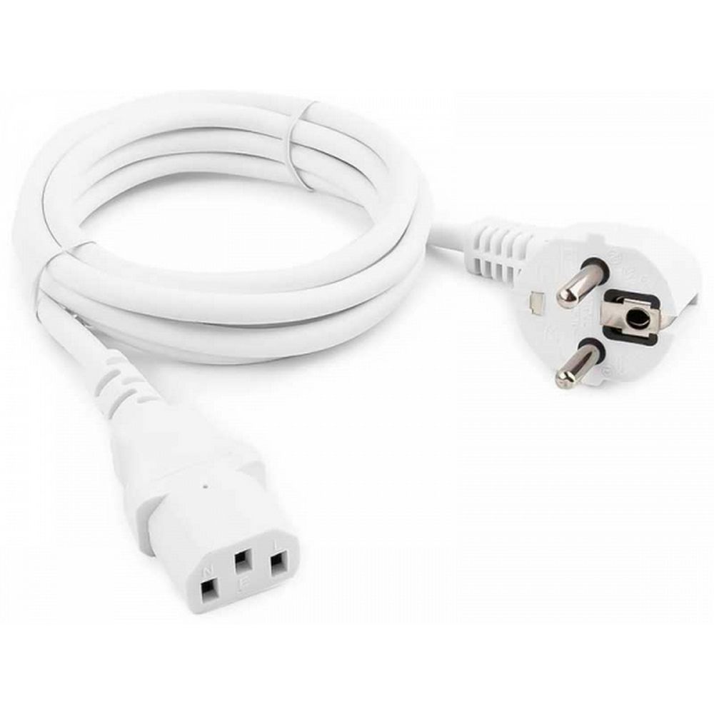 Кабель питания Cablexpert PC-186-1-3 белый, 1.8м, Schuko(S22) - C13, Сечение провода 3x1кв.мм, с заземлением, без инди
