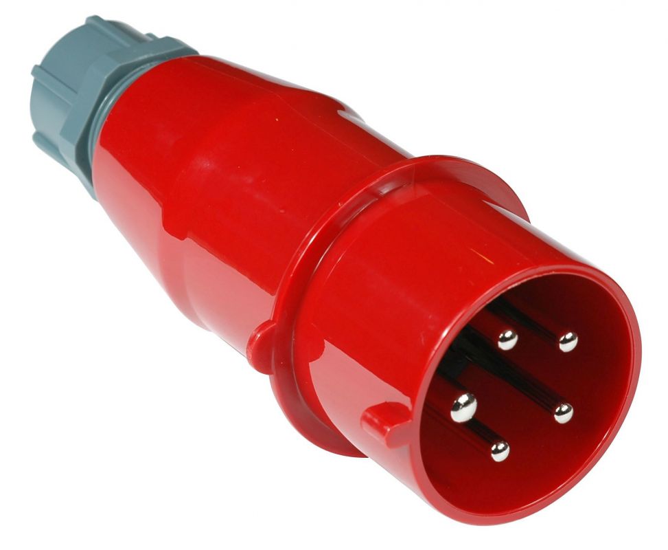 Вилка Lanmaster LAN-IEC-309-32A3P/M красный