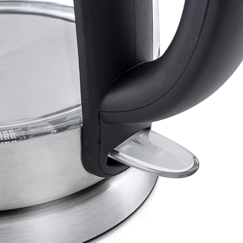 Чайник электрический Kitfort КТ-619 1.7л. 2200Вт серебристый/черный корпус: стекло/металл